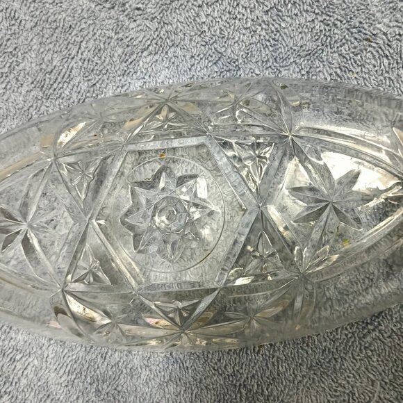 Vintage Anchor Hocking Star Of David Relish Dish ( EAPC ) 8.5 X 4 X 1.25 - Picture 6 of 6